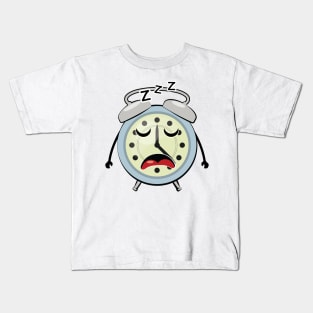 Sleeping Alarm Clock - Funny Illustration Kids T-Shirt